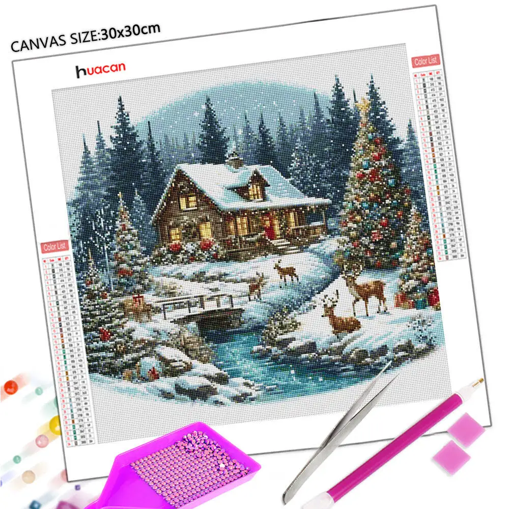 Huacan 2025 مجموعة جديدة لوحات الماس دولفين السماء الماس التطريز البحر الغروب فسيفساء لوحات الديكور الفنية