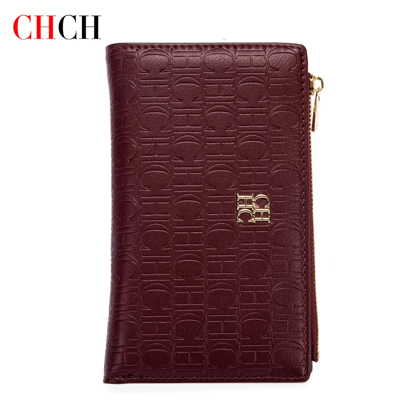 CHCH Women's Wallet Slim Two Fold Clip Blocking with Zipper Coin Pocket