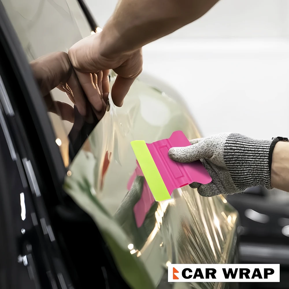 Window Tinting Tool Magnet Microfiber Felt Squeegee Car Wrap Tools Vinyl Film Scraper Scratch-free Applicator Auto Accessories