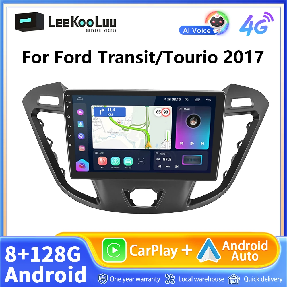 LeeKooLuu Android Auto Radio Wireless Carplay For Ford Transit Tourio 2017 Android Car Multimedia Player GPS Navigation Stereo