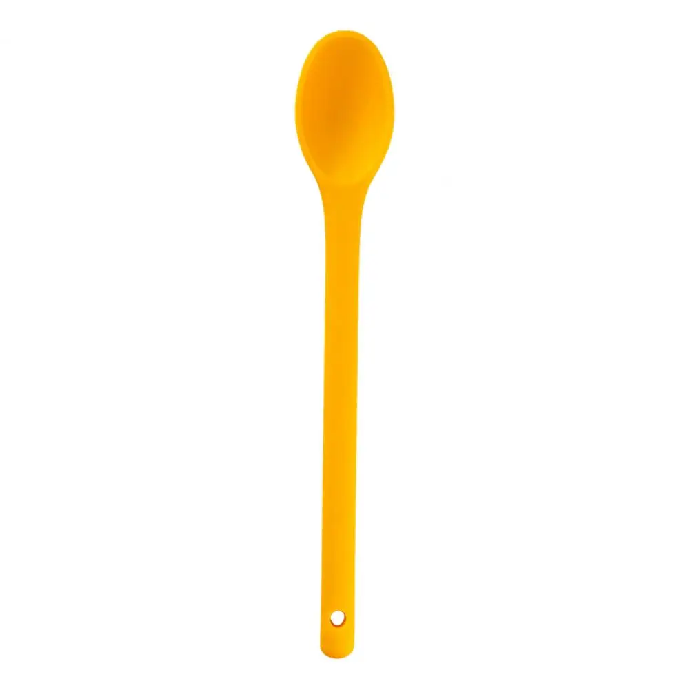 Nonstick Cookware Safe Kitchen Spatula One Piece Kitchen Tool Silicone Mixing Spoon with Long Handle Heat Resistant for Cooking