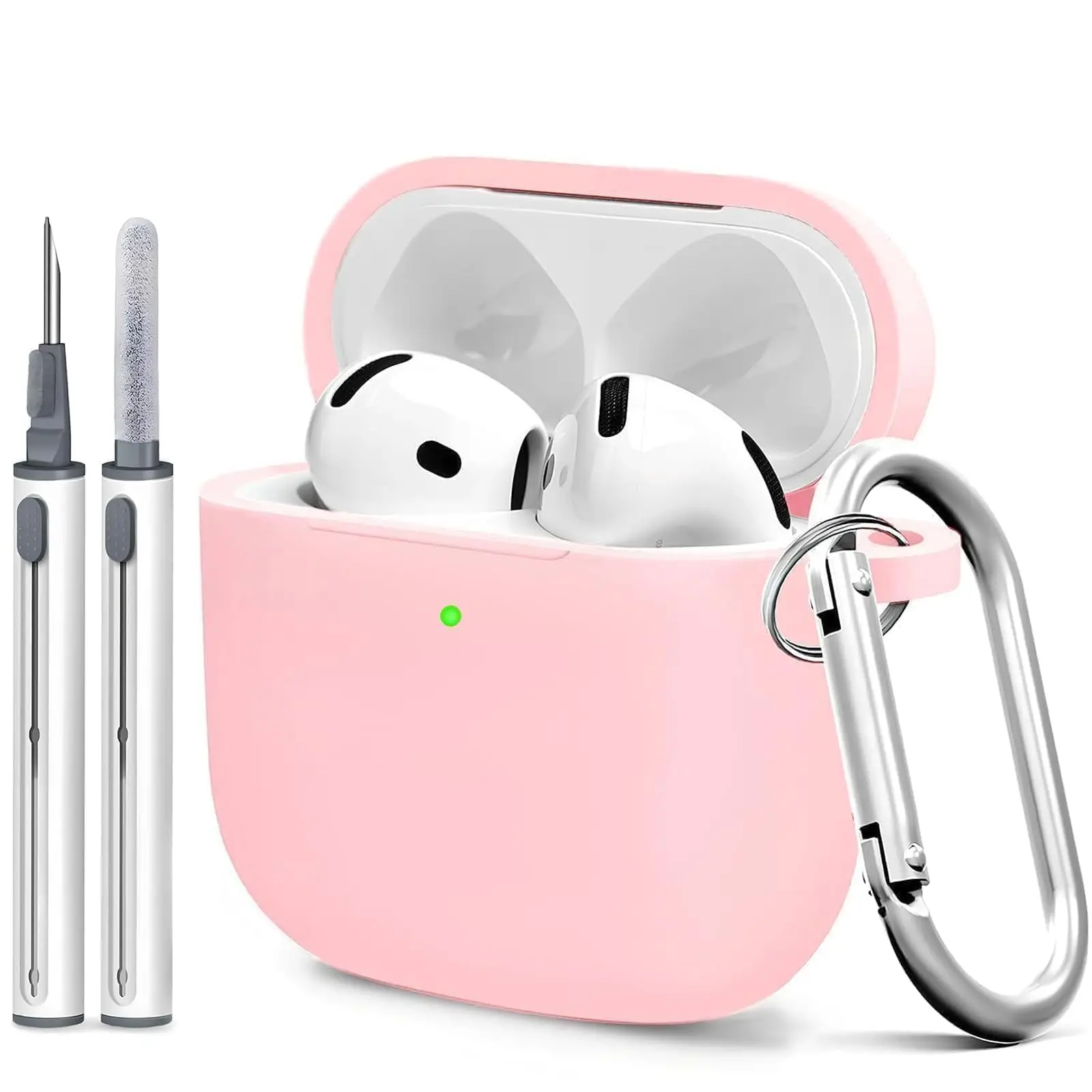 für AirPods 5/4: Weiche Silikonhülle mit Reinigungsset, umfassender Schutz für die Kopfhörer, inklusive Schlüsselanhänger, passend für AirPods 5/4/Pro3. – Detail 15