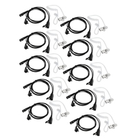 10PCS Walkie Talkie Earphone With Mic For Radio, Air Acoustic Tube Headset Earpiece For Baofeng 888S UV-5R UV-82