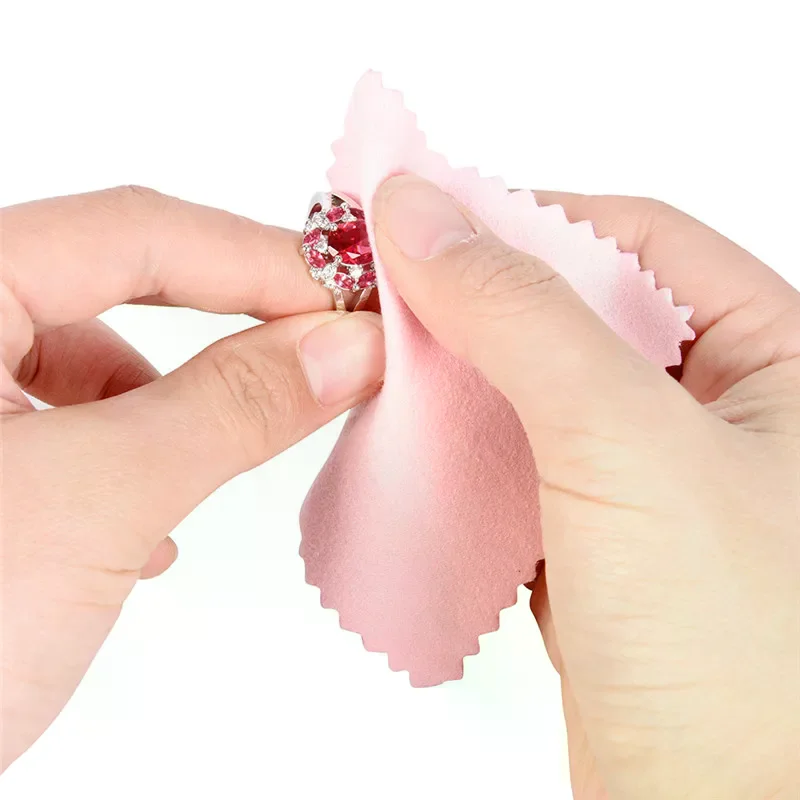 50PCS 8cm*8cm Silver Polishing Cloth Cleaner Jewelry Cleaning Cloth Anti-Tarnish Tool