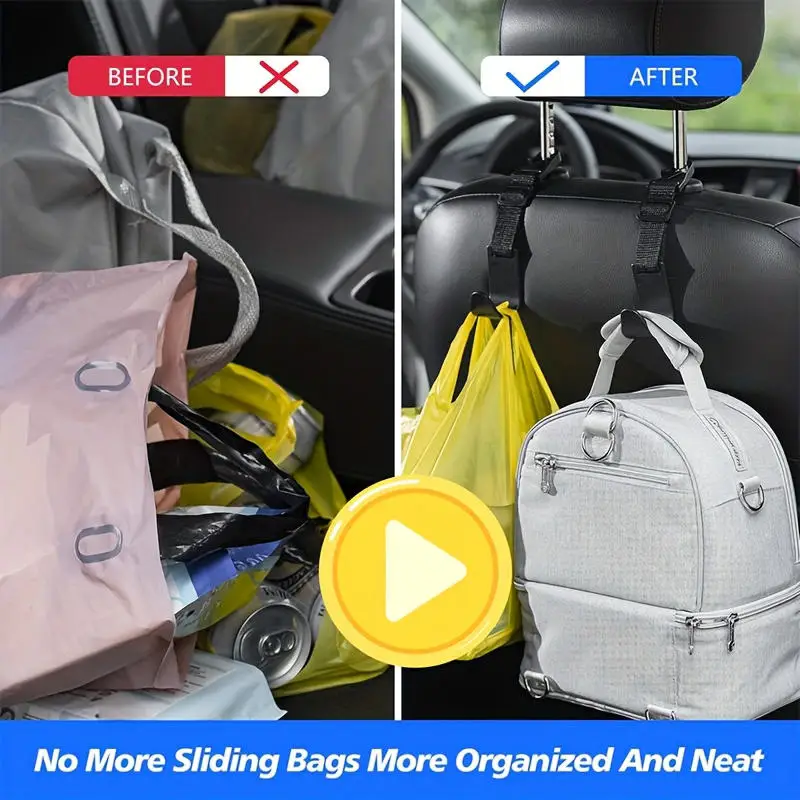 

4 шт./компл. многоразовый крючок для подголовника автомобильного сиденья, многофункциональный крепежный кронштейн, легко устанавливается, вешалка для кошелька на спинку автомобильного сиденья, компактная