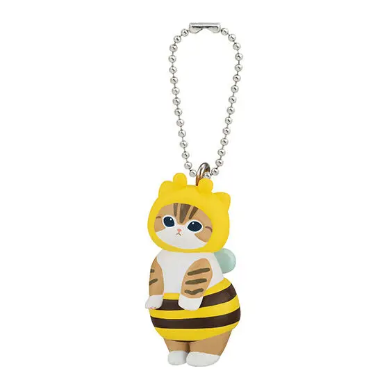 Mofusand HachiNyan Swing, Bee Cat Charms, PVC Figurines with Ball Chain, Gashapon Toy