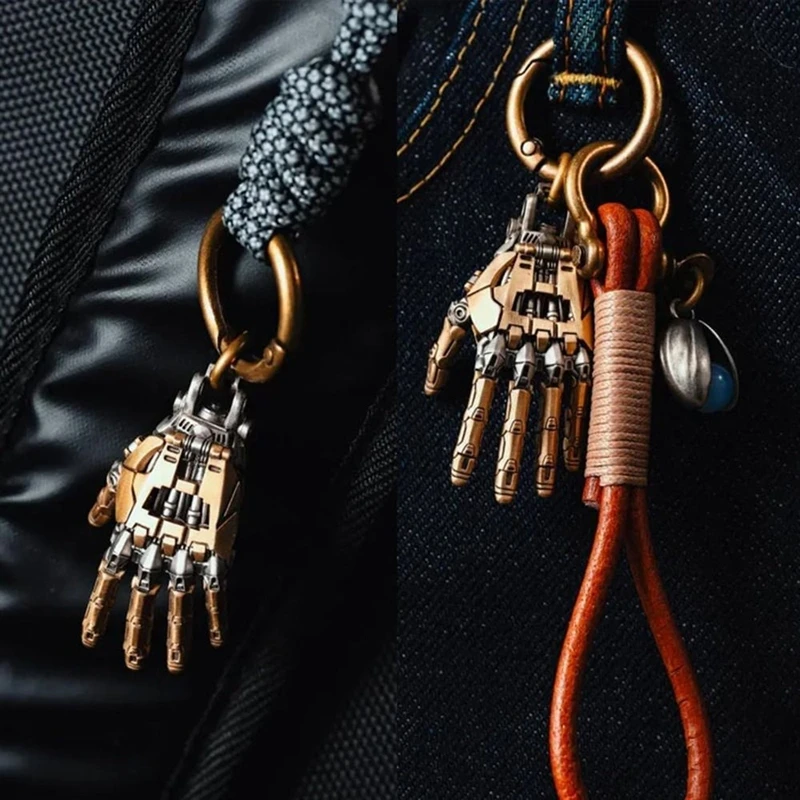 Robot Hand Pendant Ornament Mechanical Bionic Hand With Chain For Men/women Movable Finger Joints Hand Charm Display Gifts