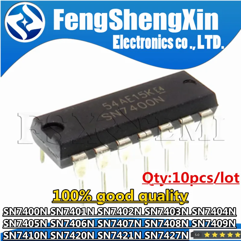 10pcs SN7400N SN7401N SN7402N SN7403N SN7404N SN7405N SN7406N SN7407N SN7408N SN7409N SN7410N SN7420N SN7421N SN7427N DIP-14