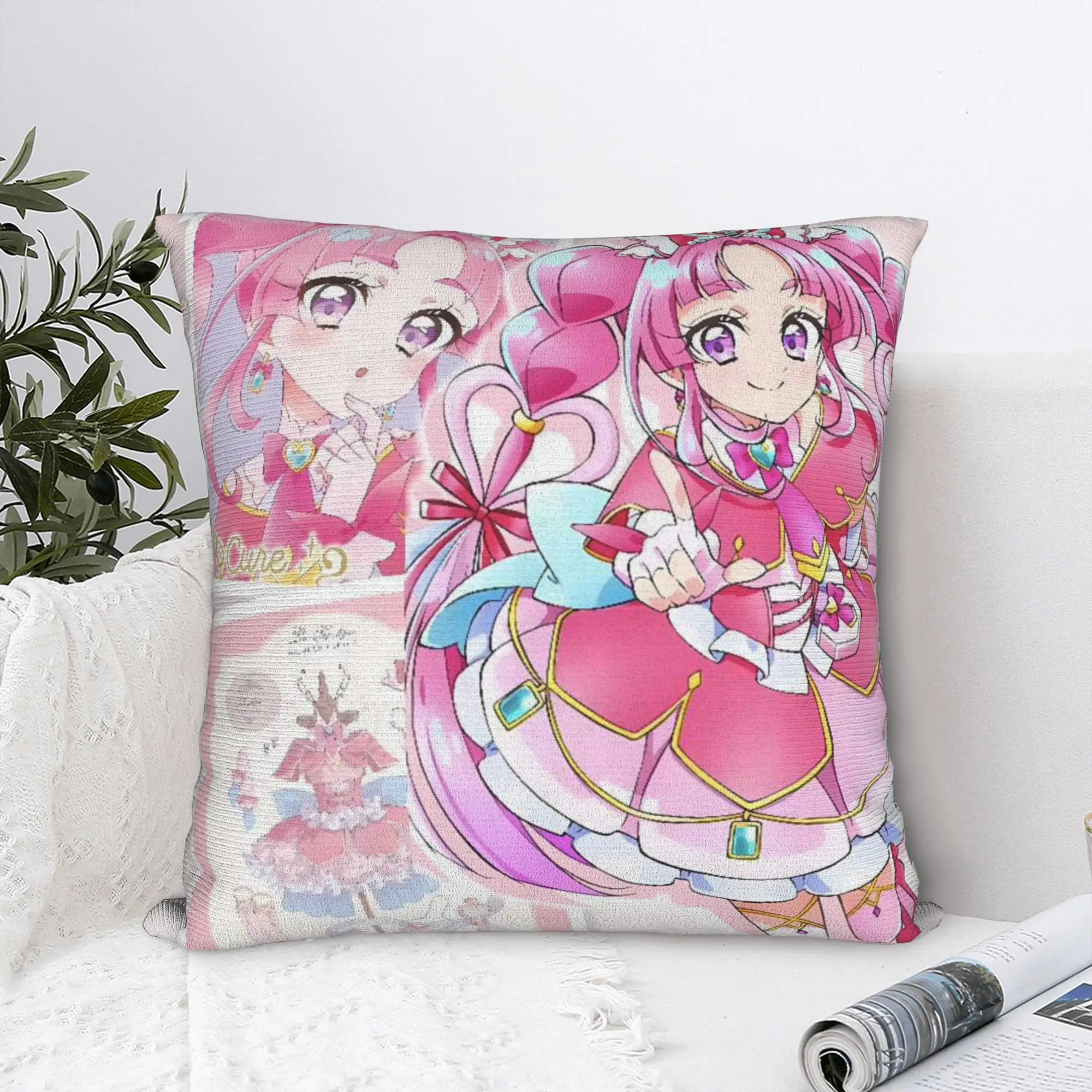 Pretty Cure Pillowcases  Morden Pillow Case For Sofa Bedroom Home Decor Comfy Pillow Cover