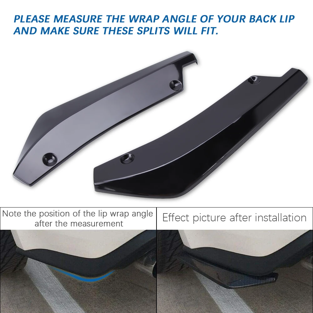 LAICY For Honda Civic 2011-2020 Car Rear Bumper Splitter Diffuser Canard Wrap Spoiler Side Fender Skirt Lip Canard Protector