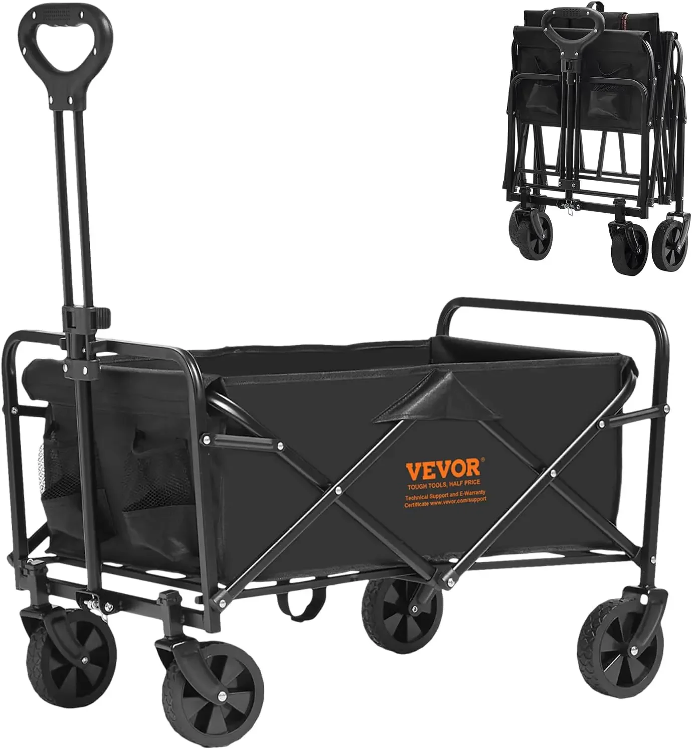 Collapsible Folding Wagon Cart,220lbs Heavy Duty Wagons Carts Foldable with Wheels,Outdoor Portable Garden Cart Utility Wagon