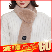 Electric Heated Scarf USB Rechargeable Three-gear Temperature Control Neck Wrap Warmer Soft For Women Men