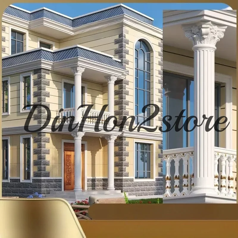 European-style Roman column mold, new rural villa main gate, round cement Roman column model, plastic building formwork