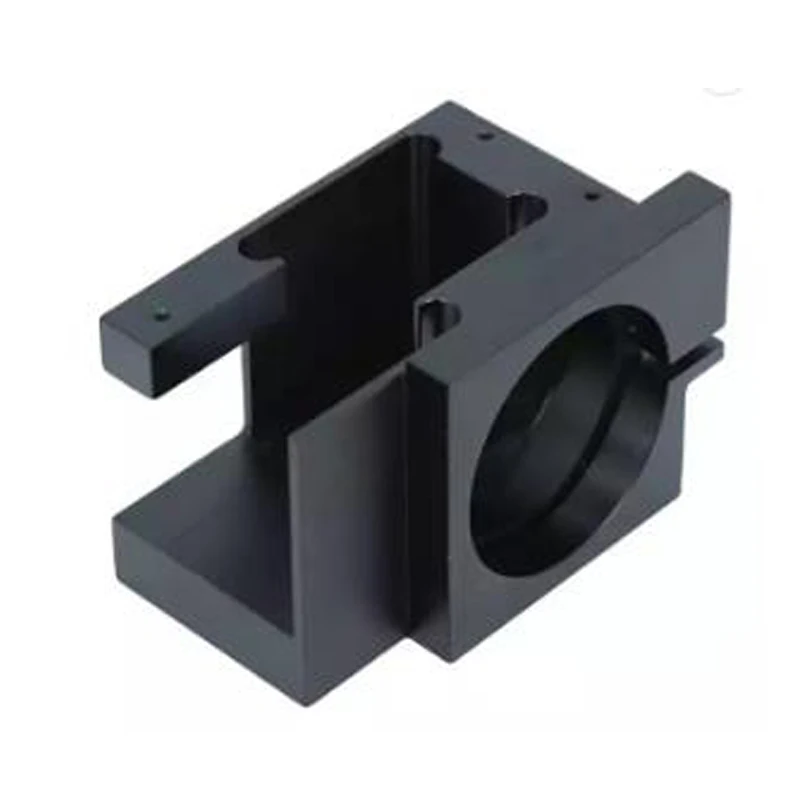 Customized Black Hard Oxidation Guide Shaft Support Side Mounting Bracket Anodized Aluminum Parts CNC Machining Parts