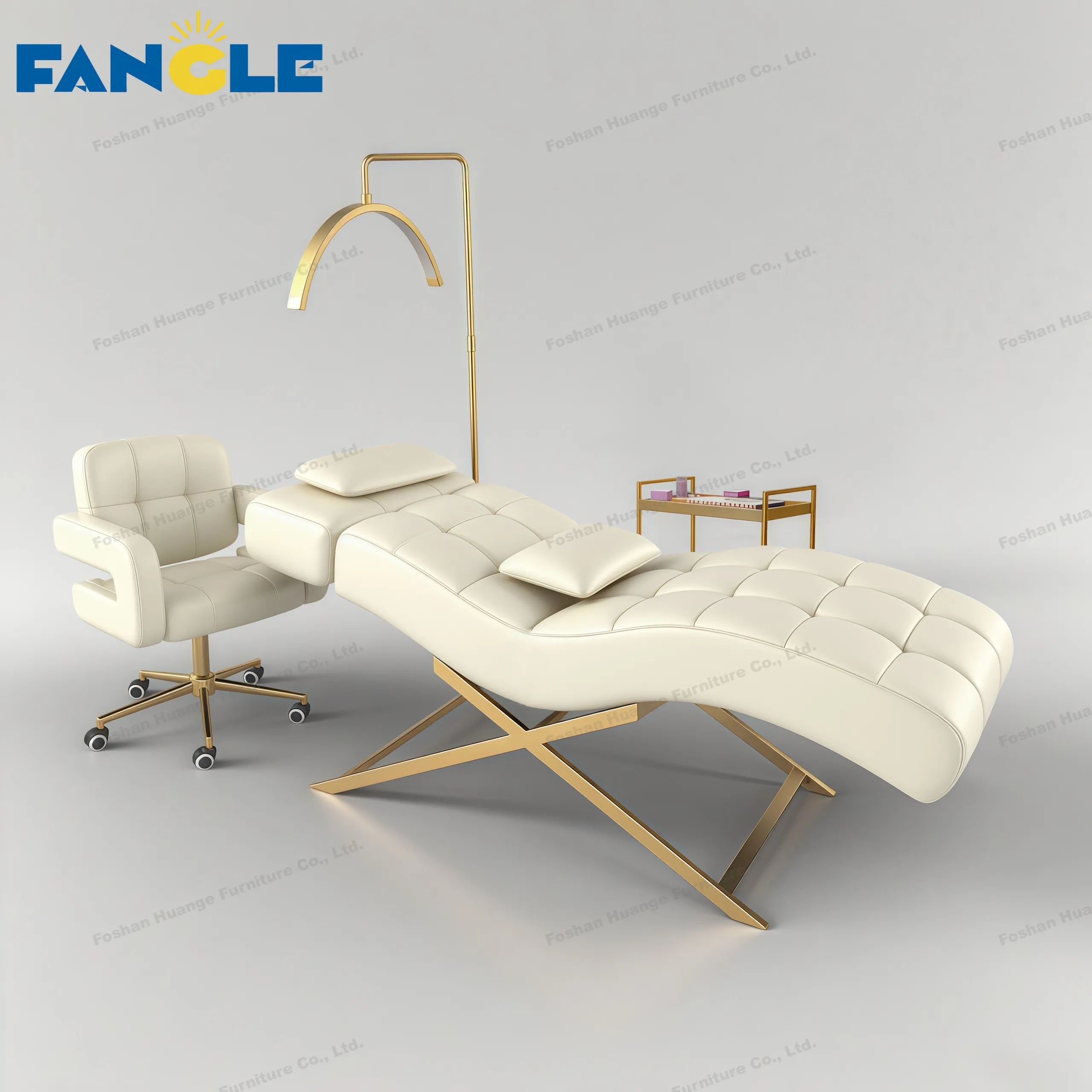 New Luxury Black Curved Lash Bed Beauty Massage Facial Bed Salon Furniture Set Eyelash Bed