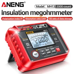 ANENG-MH13 Megohmmeter Ohm Tester Multímetro Digital, Isolamento Terra, Alta Tensão Resistência Medidor Ferramenta