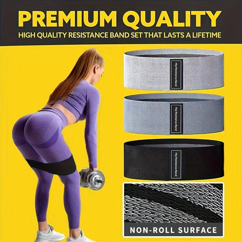 Basic Fabric Resistance Hip Booty Bands Glute Thigh Elastic Workout Bands Squat Circle Stretch Fitness Strips Loops Yoga Gym