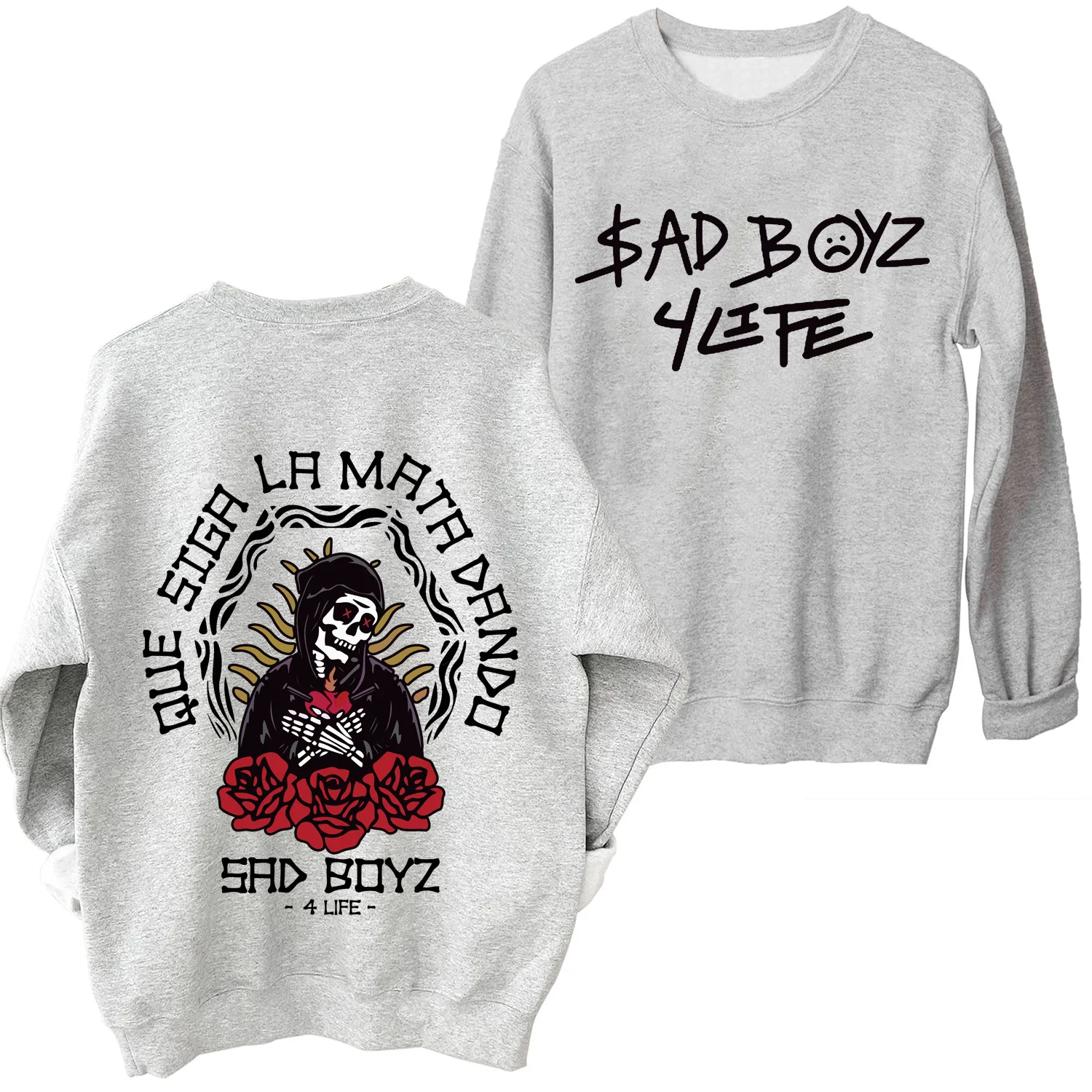 Hoodie de manga comprida Harajuku para homem e mulher, Junior H Sad Boys, 4 Life, Hip Hop, Fans Gift