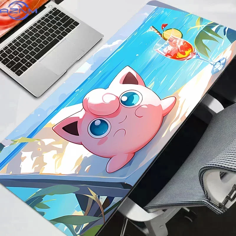Pokemon Pikachu Gengar Mouse Pad Large Rubber PC Computer Rug Gaming Accessories Mousepad Desk Mat Locking Edge Gamer Carpet