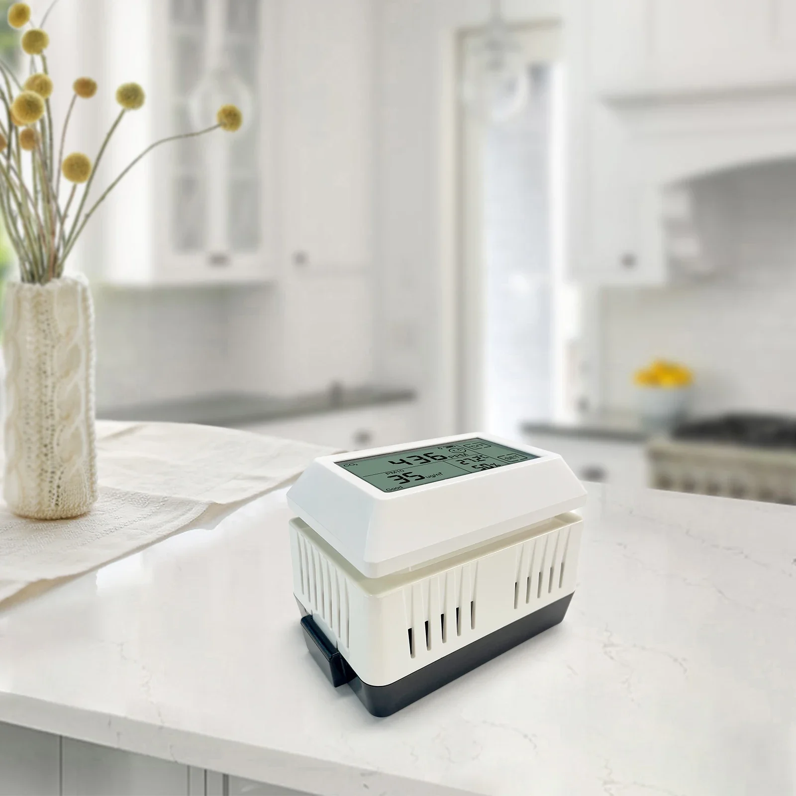 Air Quality Sensor with LCD Display, NDIR CO2, PM1.0, PM2.5, PM4.0, PM10, Temperature and  Humidity Sensor