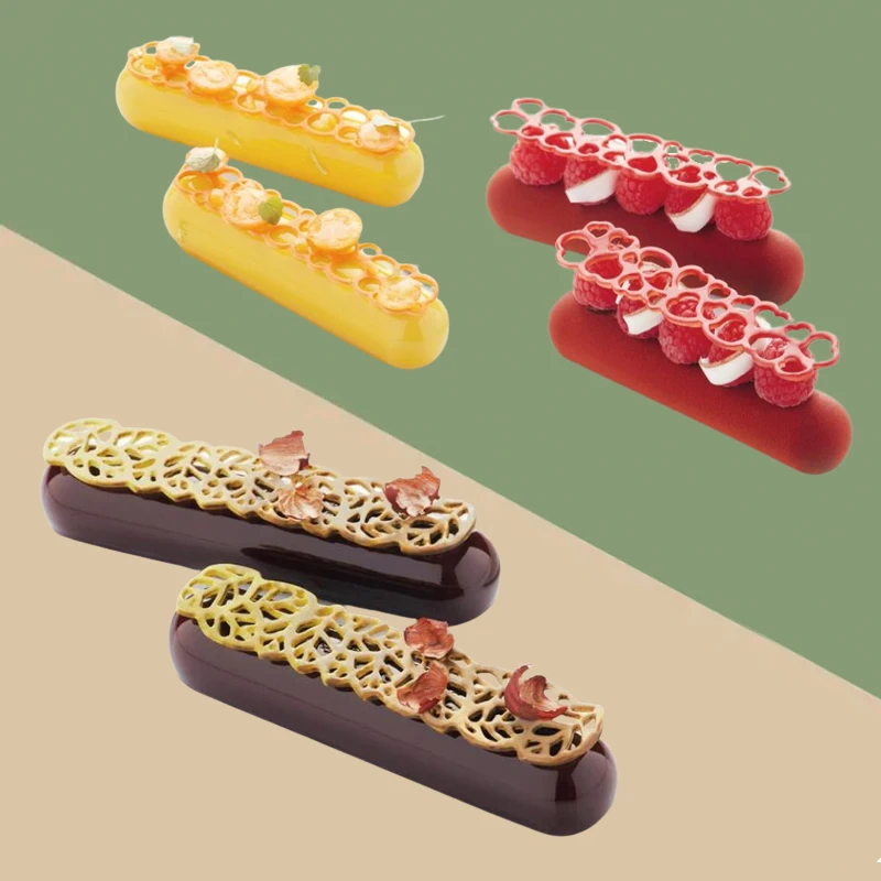Chocolate Chip Dessert Decorating Tools Leaf Heart-Shaped or Circular Bubble Design Sugar Craft Silicone Pad Lace Mat Cake Molds