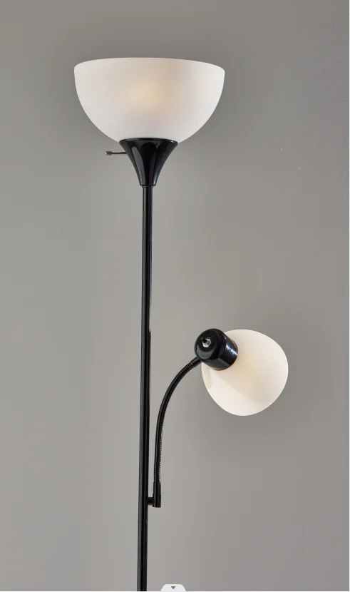 Imagem -02 - Mainplaces-lâmpada de Leitura Ajustável 72 Combo Floor Lamp Plástico Preto Moderno Uso Jovem Adulto