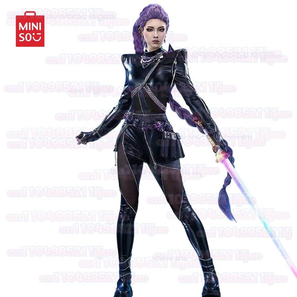 ชุดคอสเพลย์ MINISO สีดำใหม่สำหรับเด็ก ชุดมิรา โซอี้ รูมิ คอสเพลย์ Kpop【S-3XL】DokiDoki-R ชุดรูมิสำหรับฮาโลวีน ชุดรบ Huntrix ไซส์พลัส