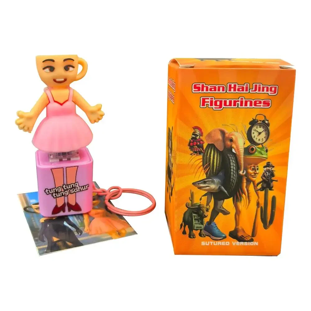 Tung Tung Sahur Stickman, modelo de adorno de escritorio, prensa peculiar creativa, juguetes para aliviar el estrés, adornos, juguetes con sonido