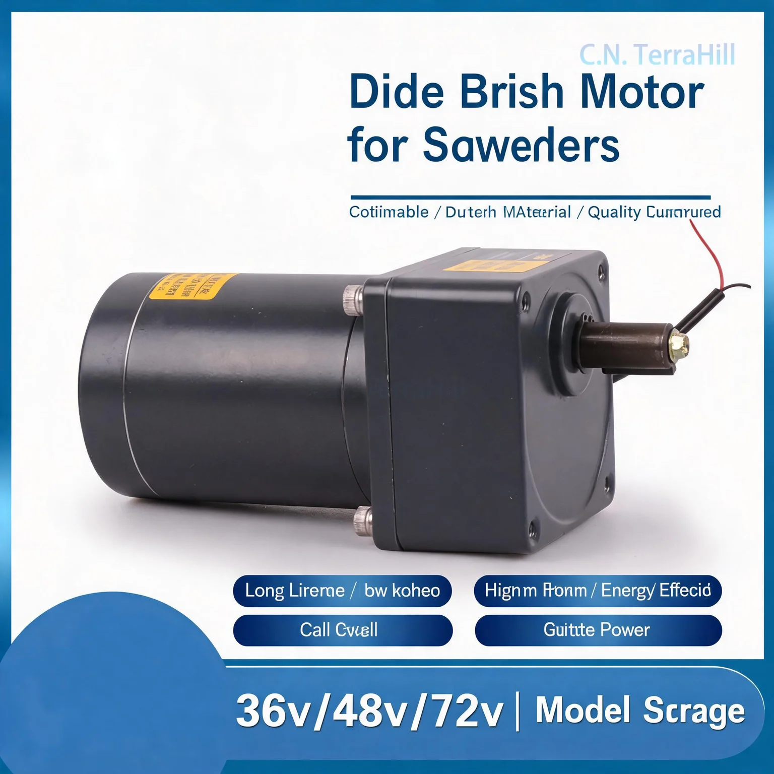 DC Brush Sweeper Motor 36V/48V 60W/90W Side Brush Motor for Ride-On Floor Sweeper Truck Street Sweeper Vehicle