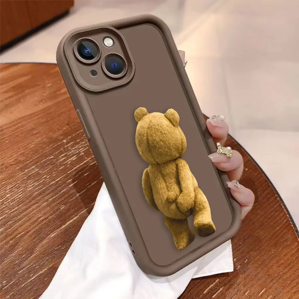 Funny T-Teddy Bear Phone Case For OPPO RENO 12 11 10 8 8T 7 7Z 6 6Z 5 4G 5G PRO PLUS Soft Silicone Case Cover Funda Coque Shell 