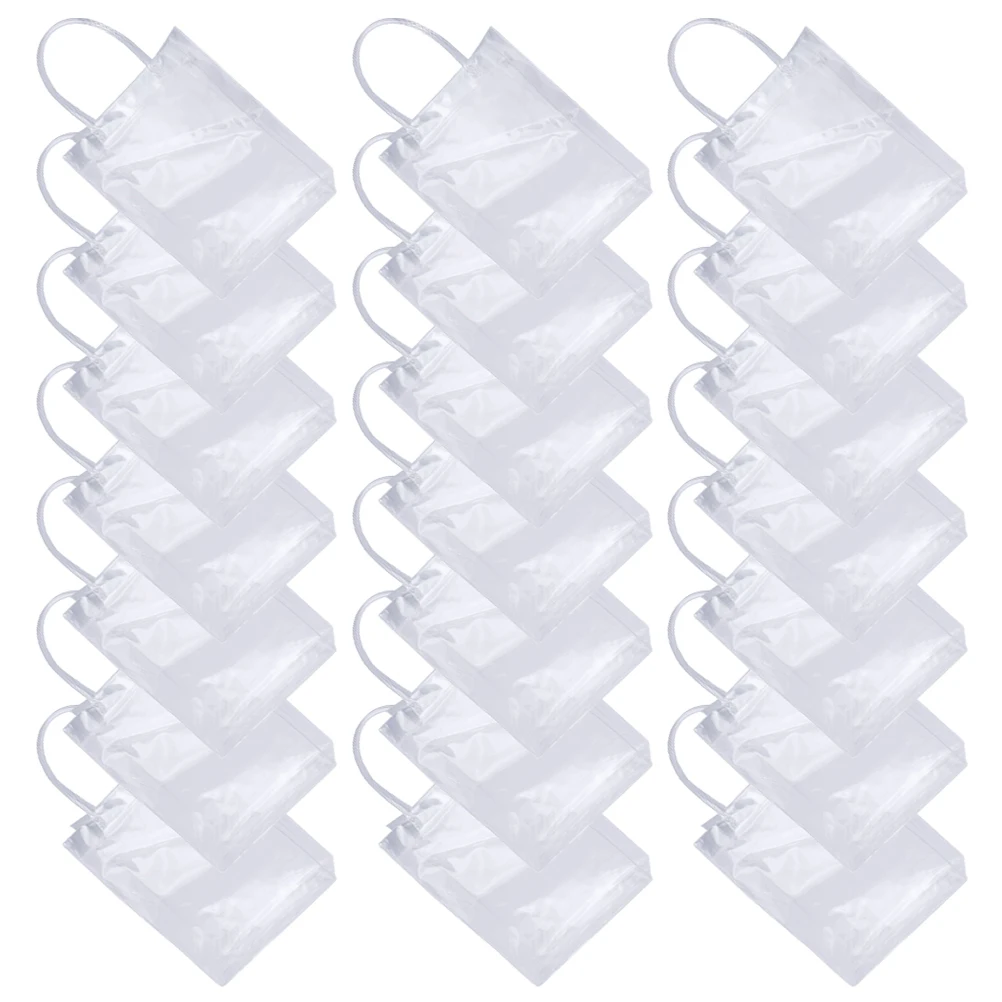 

24Pcs Clear Pvc Gift Bags Transparent Plastic Tote Bags Reusable Handheld Gift Wrapping Bags For All Needs