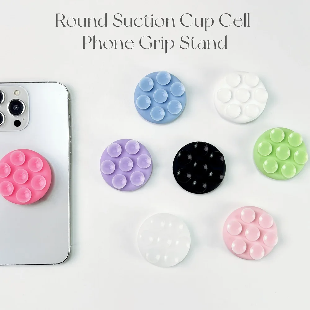 

Foldable Sticky CellPhone Grip Stand Round Suction Cup Silicone CellPhone Holder P-Socket Grip Tok Griptok CellPhone Finger Grip