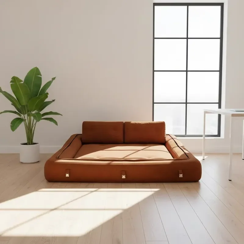 Modern Luxury Living Room Sofa Bed 2-3 Seats Ribbed Fleece Compression Vacuum Modular Lazy Design Furniture