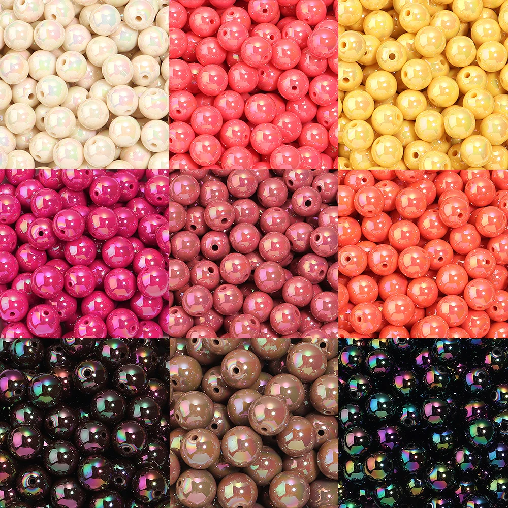 6/8/10/12/14/16mm AB Color Acrylic Beads Round Loose Spacer Beads for Jewelry Making DIY Handmade Necklace Bracelet Accessories image 5