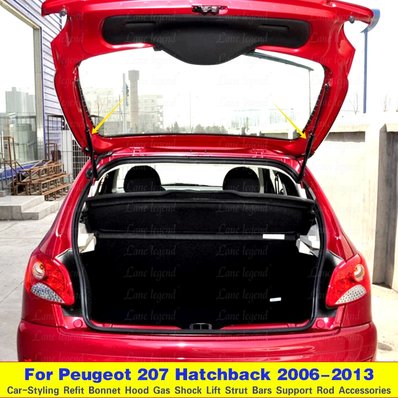 Rear Tailgate Boot Gas Struts Support Hydraulic Rod For Peugeot 207 Hatchback WA WC 2006 - 2013 Gas Spring Car Accessories