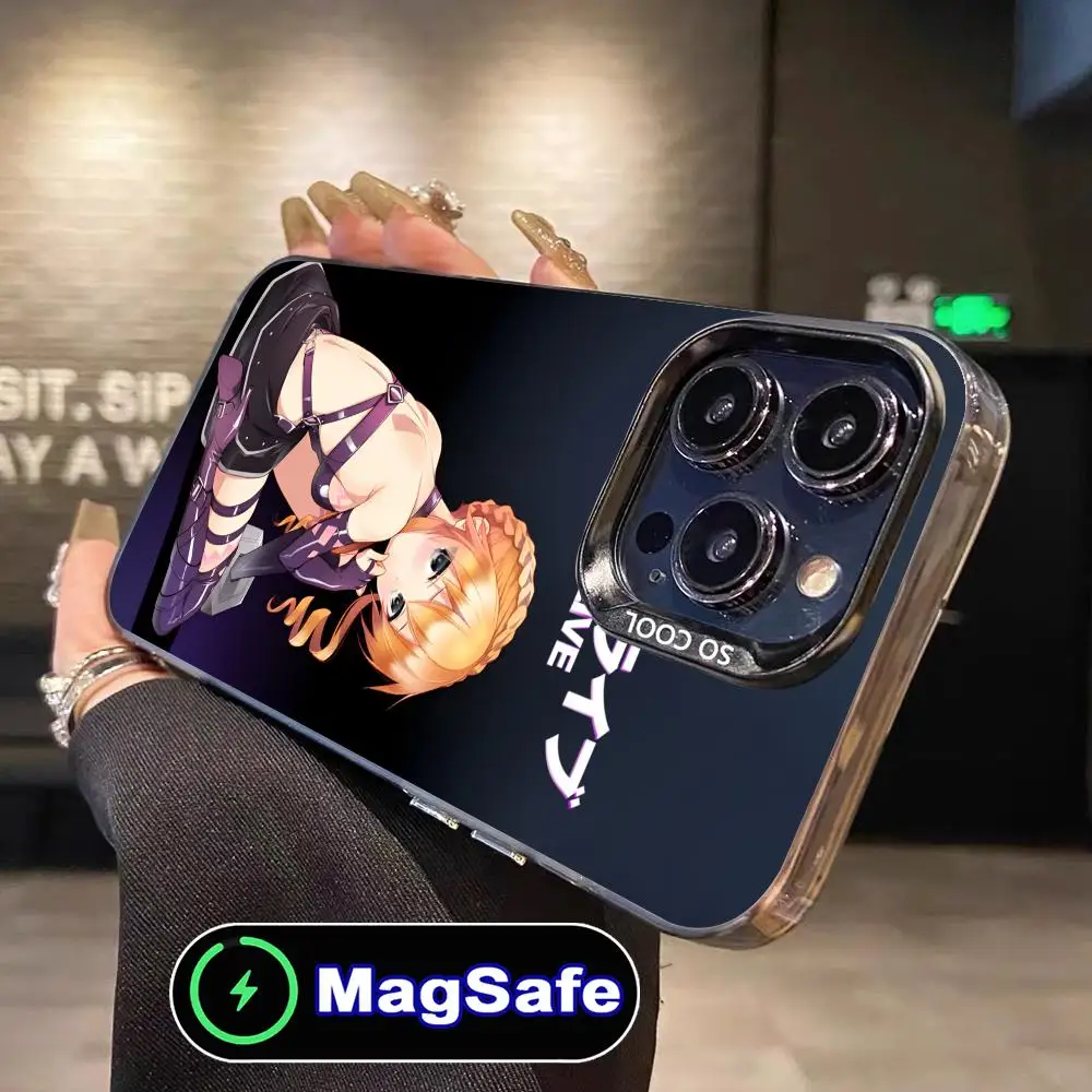 

Чехол для телефона Date a Live Yamai Kaguya для iPhone 17, 16, 15, 14, 13, 12, 11 Air Pro Max Plus MagSafe, полупрозрачный цветной чехол, роскошный