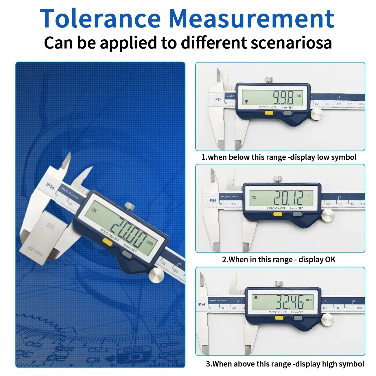 SHAHE Digital Caliper Electronic Measuring Instruments With Upper And Lower Limit Setting Function Eectronic Caliper Steel