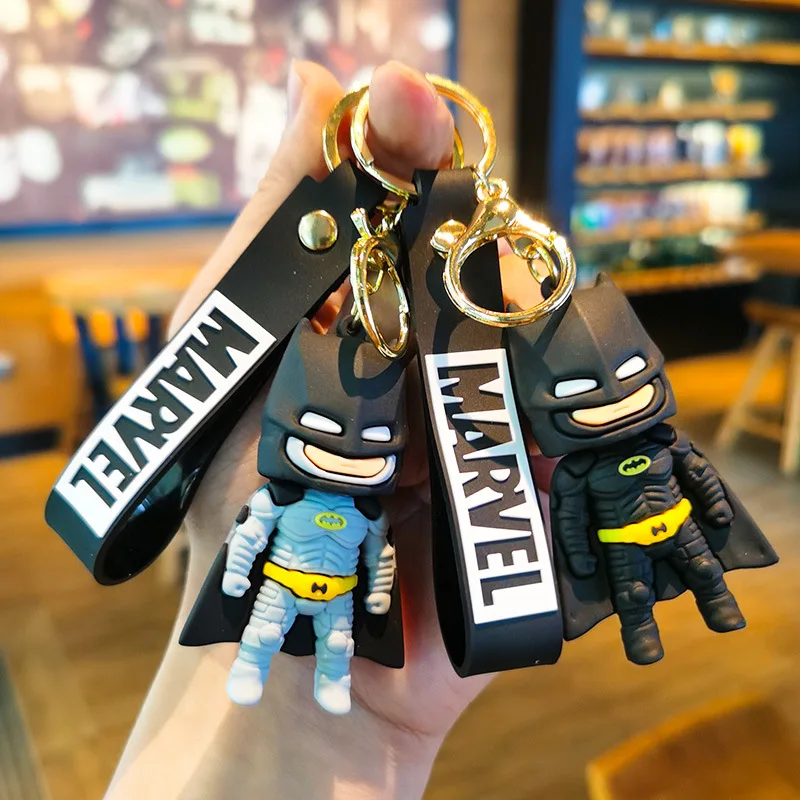 DC Comics Batman Bruce Wayne Series PVC Doll Cars Keychain Pendant for Men and Women's Universal Decorative Products Accessory