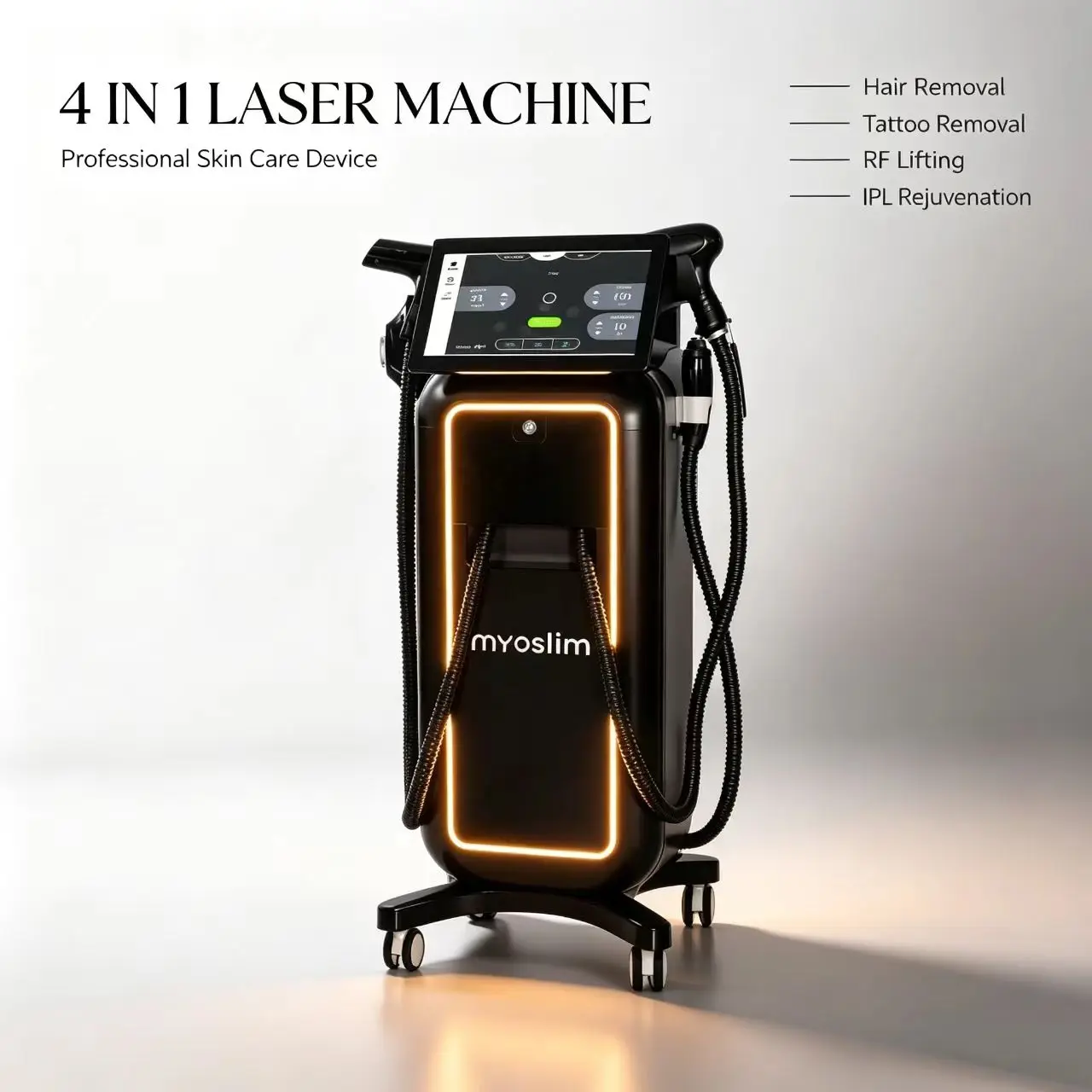 808 Diode Laser Machine Professional 4 In 1 Beauty Instrument For Whole Body Hair Reduction Pigment Wrinkle And Tattoo Clearing