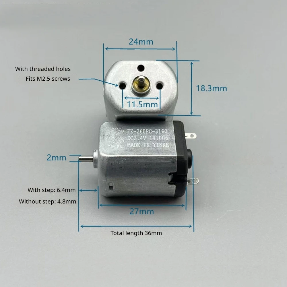 2PCS FF260PC-3160 Silent DC Motor 2.4V-3.7V High Speed Replacement Motor 8600-13000RPM DC Motor for Electric Shaver