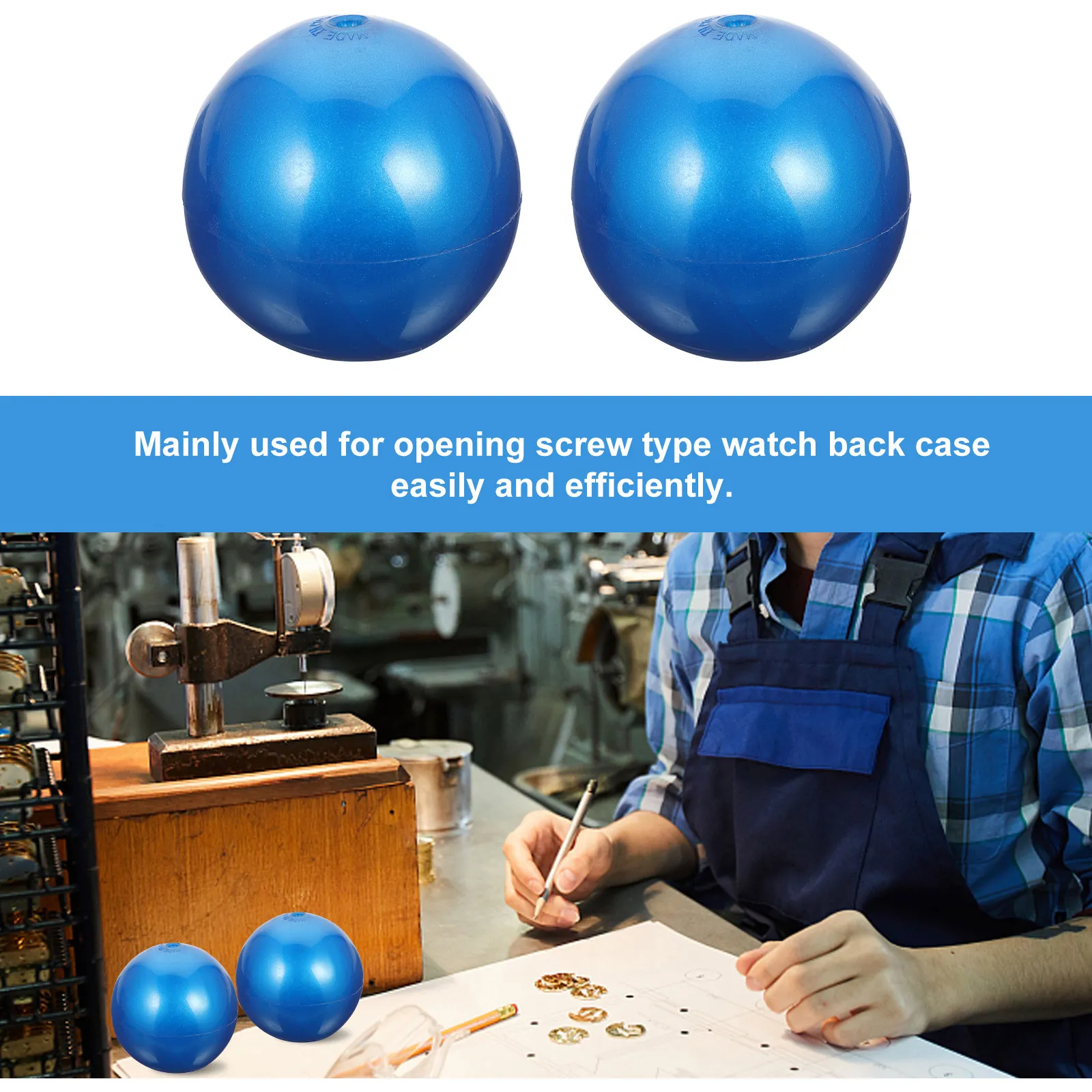 2Pcs Watch Back Opening Balls Made of Premium Silicone Easy to Use Convenient Watch Case Opener Repair Tool for Professionals