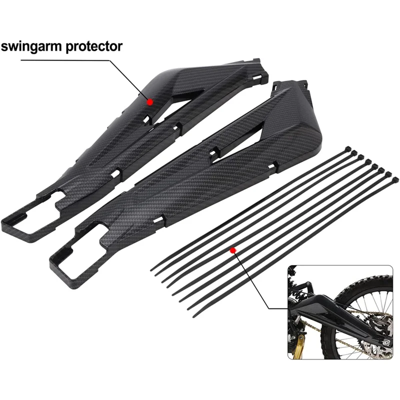 Surron Light Bee Sur Ron X/S電動バイク用ストリクストスイングアームガード、ダートバイクスイングアームプロテクター - イミテーションカーボンファイバー