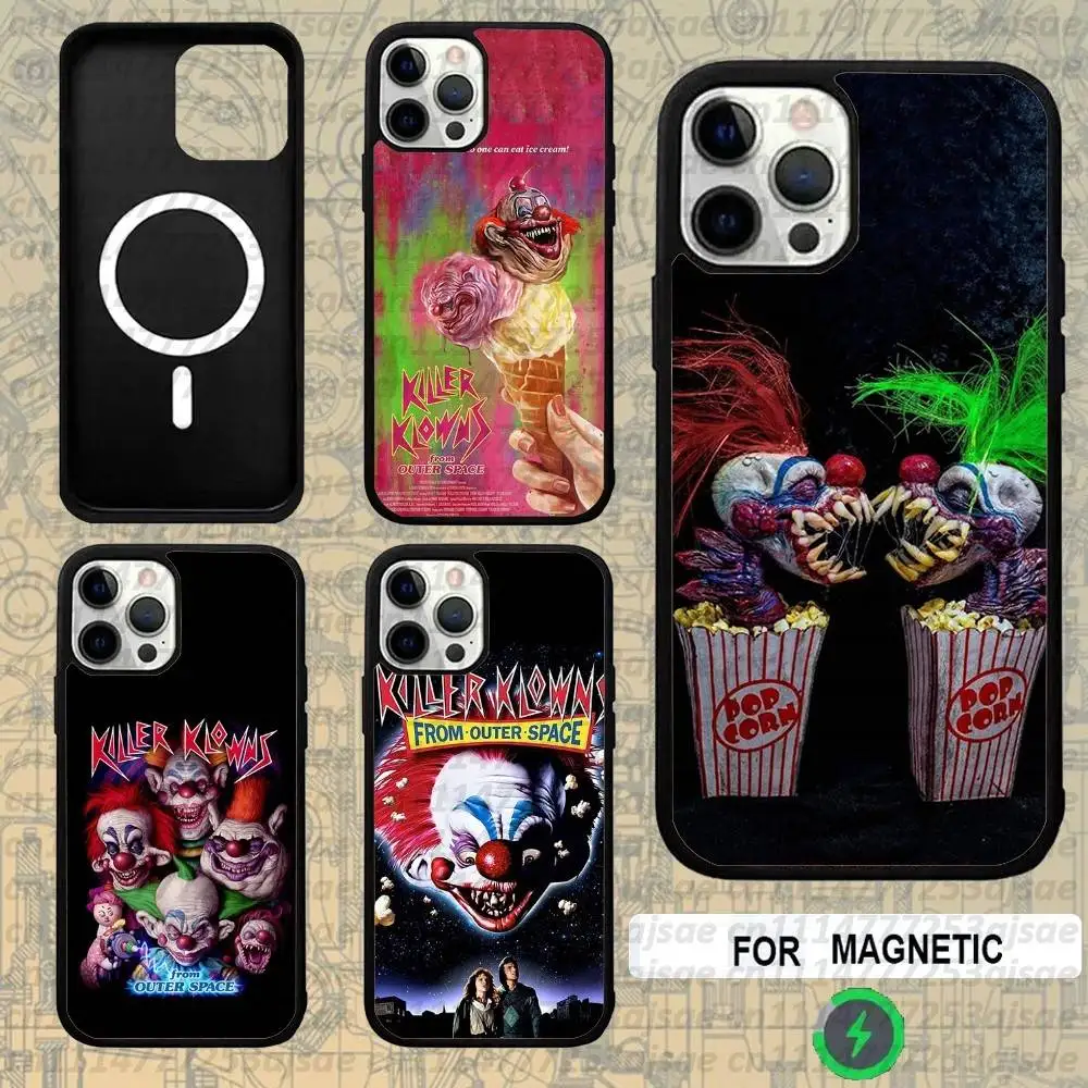 Killer Klowns From Outer Space For Magsafe Wireless Charger Case For iPhone 18,15,16,17,13,14,11,12,Pro,Max,Plus,E,Air,Mini