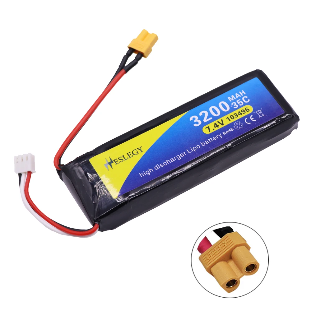 

7.4V 3200mAh Rechargeable Lipo Battery for MJX Bugs 3 B3 RC Quadcopter Spare Parts 7.4V 2S Battery Upgrade 2700mah 35C toy parts