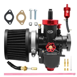 Alconstar- Motorcycle PE17 PE19 PE22 PE24 PE26 PE28 Flange Carburetor with Power Jet For 50 100cc 125cc 250cc Racing Motor Bike