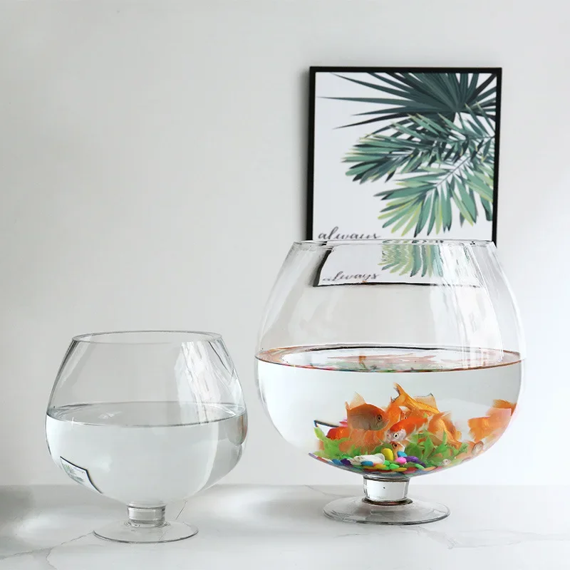 Thickened Glass Fish Tank Shape Beer Cup Hero Cup round Desktop Large Size Aquarium Special Design Bar Dining Personality Glass