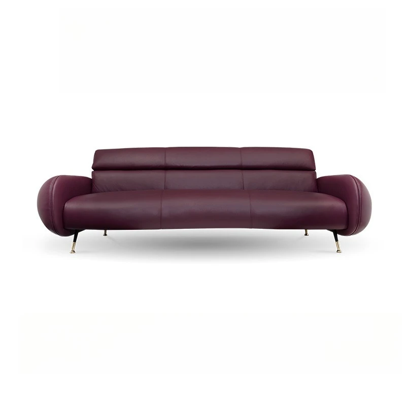 Italian light luxury leather sofa, living room first layer cowhide sofa