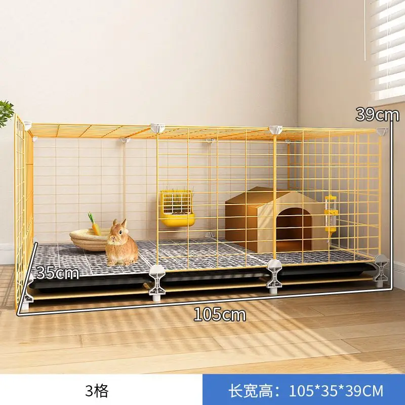 

Клетка для кроликов, бытовая двухуровневая платформа King Size, гнездо для кроликов с туалетом, большое пространство для обслуживания в помещении