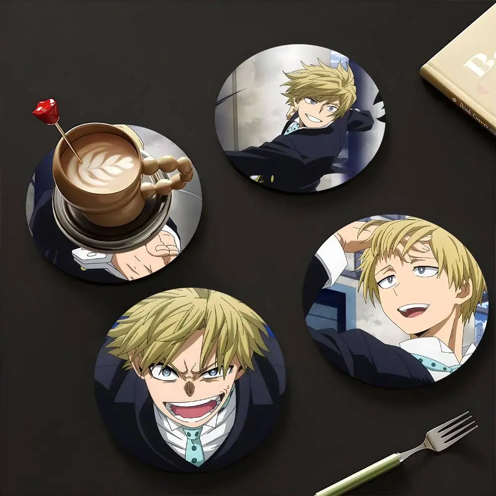 1pc Neito Monoma Anime Characters Wooden Coaster Colour Printing Cup Mat Home Desk Decoration Gifts