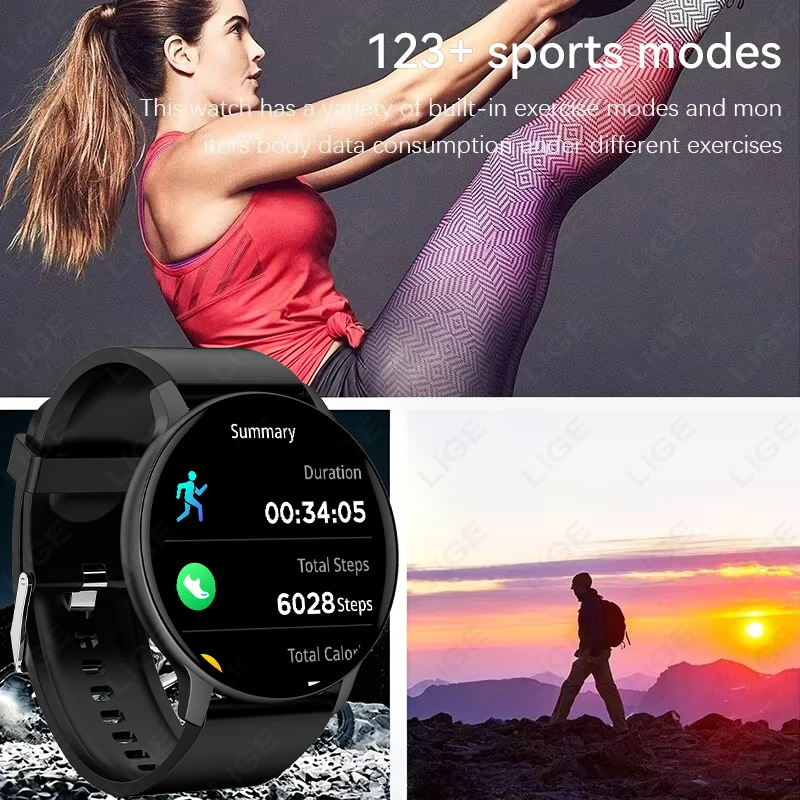 LIGE 2026 NEW Women Smart Watch Heart Monitor Wireless Call Fitness IP68 Waterproof Sports Men Smartwatch For IOS Android Phones view 5